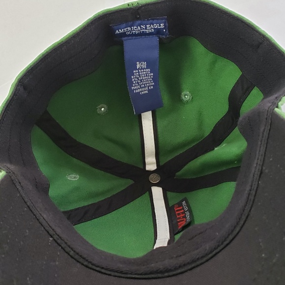 American Eagle Outfitters AE White Embroidered Eagle Green Ball Cap Hat AE - Picture 16 of 16